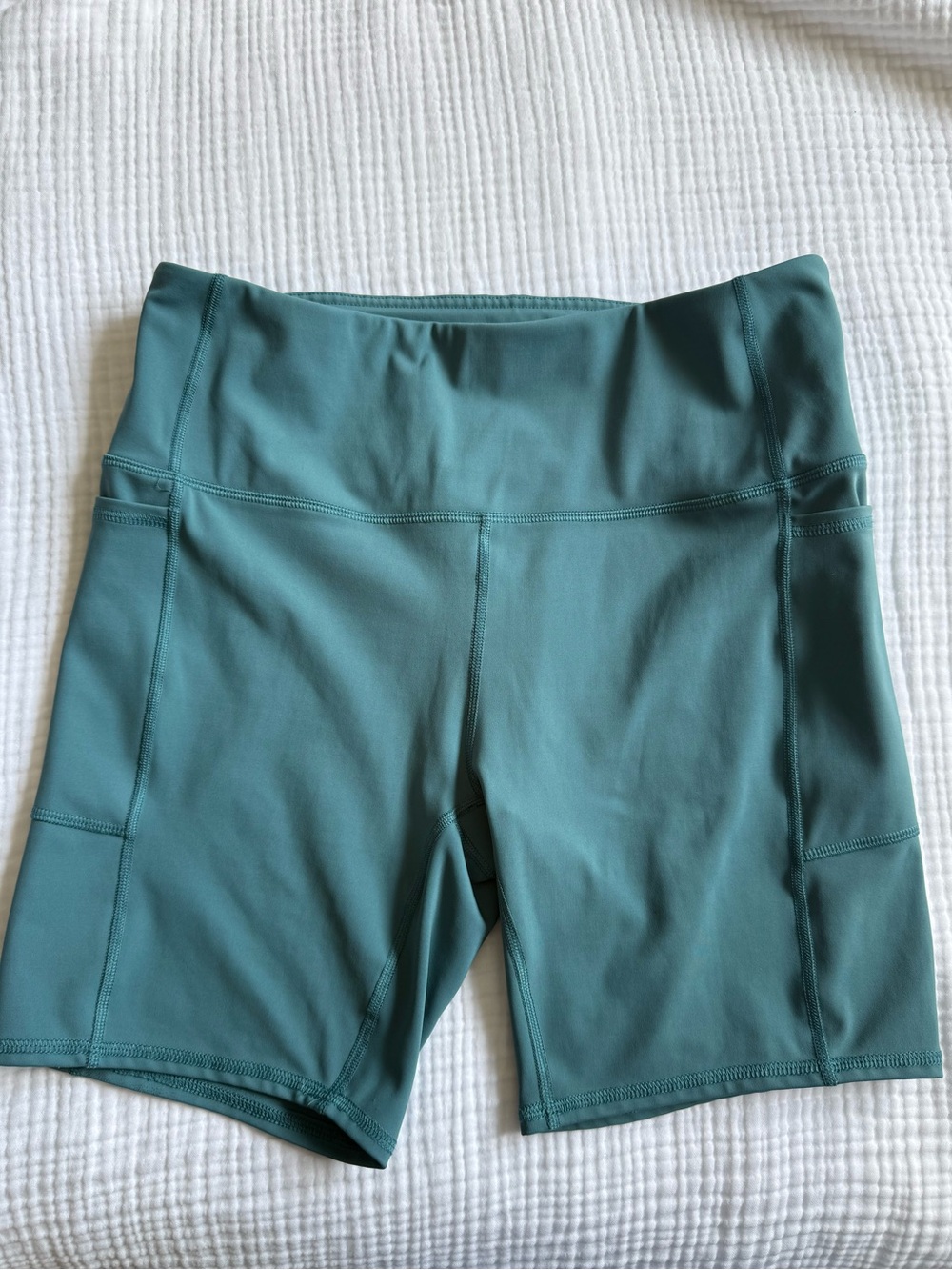RBX High-Waist Bike Shorts in Teal Green Aqua